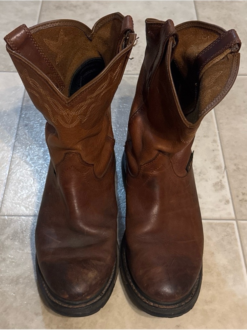 Ariat Men's Brown Leather Western Pull-On Boots